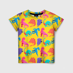 Детская футболка 3D Coloured dinosaur