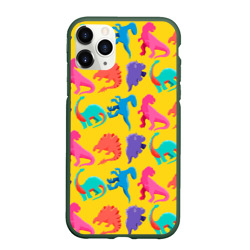 Чехол для iPhone 11 Pro матовый Coloured dinosaur