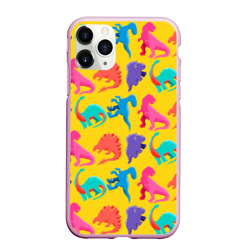 Чехол для iPhone 11 Pro Max матовый Coloured dinosaur