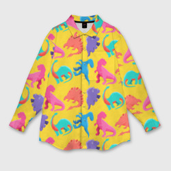 Мужская рубашка oversize 3D Coloured dinosaur