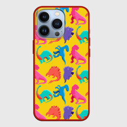 Чехол для iPhone 13 Pro Coloured dinosaur