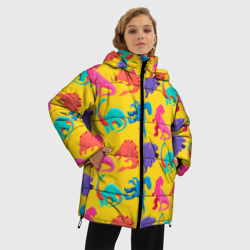Женская зимняя куртка Oversize Coloured dinosaur - фото 2