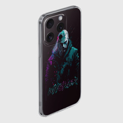 Чехол для iPhone 15 Pro силиконовый с защитой камеры Ведьмак в неоновом стиле - фото 2