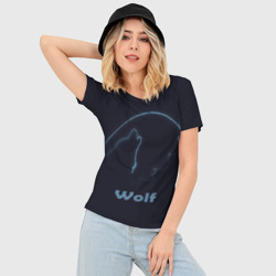 Женская футболка 3D Slim Вой волка - фото 2