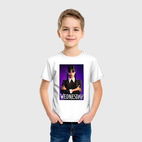 Детская футболка хлопок Арт Уенздей, цвет белый - фото 3