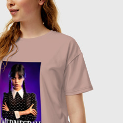 Женская футболка хлопок Oversize Арт Уенздей - фото 2