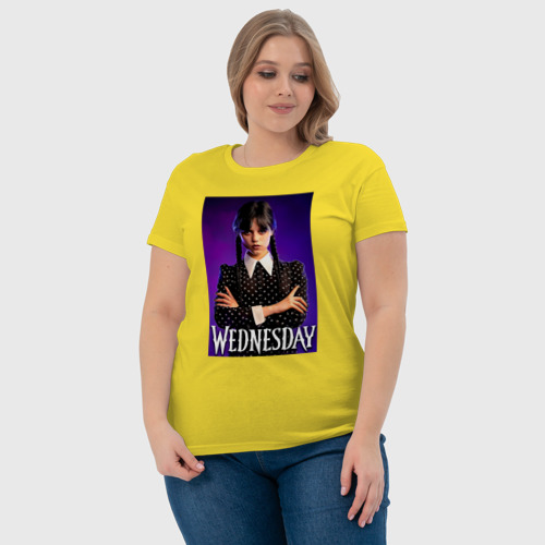 Женская футболка хлопок с принтом Арт Уенздей, фото #4