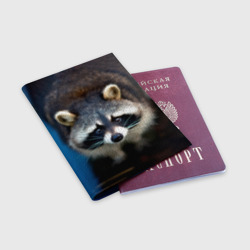 Обложка для паспорта матовая кожа Застенчивый енот - фото 2
