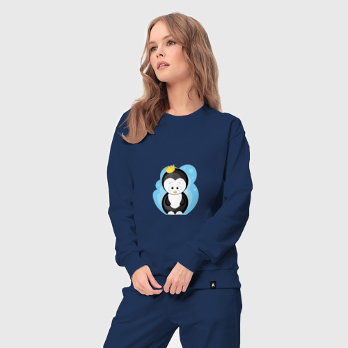 Женский костюм хлопок с принтом Королевский пингвин, вид сбоку #3