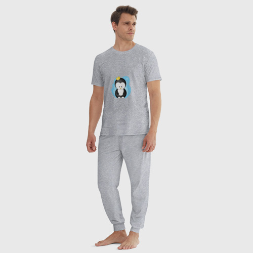 Мужская пижама хлопок с принтом Королевский пингвин, вид сбоку #3