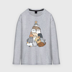 Женский лонгслив oversize хлопок Котоёлочка