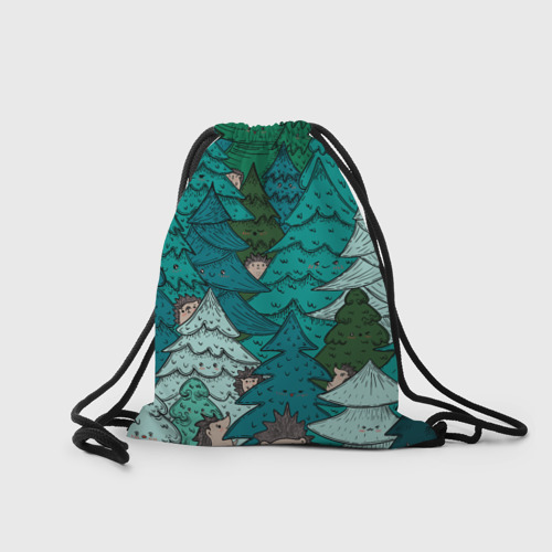 Рюкзак-мешок 3D Ежи в еловом лесу - фото 2