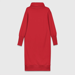 Платье с принтом Не договаривая фразы для женщины, вид сзади №1. Цвет основы: красный