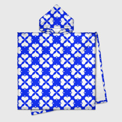 Четырехлистный клевер синий – Детское полотенце-пончо с капюшоном 3D с принтом купить со скидкой в -16%