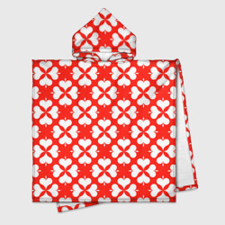 Четырехлистный клевер красный – Детское полотенце-пончо с капюшоном 3D с принтом купить со скидкой в -16%