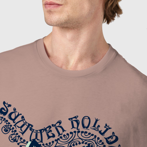Мужская футболка хлопок с принтом Доски для серфинга и узор, фото #4