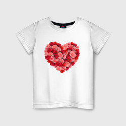 Детская футболка хлопок Сердце составленное из роз