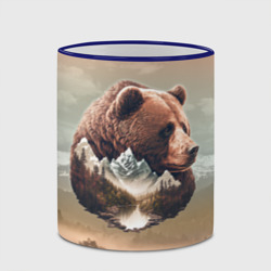 Кружка с полной запечаткой Портрет медведя в технике двойной экспозиции - фото 2