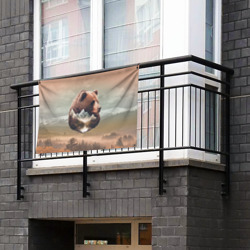 Флаг-баннер Портрет медведя в технике двойной экспозиции - фото 2