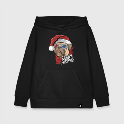 Детская толстовка хлопок Pug merry christmas