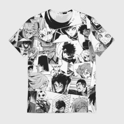 Мужская футболка 3D Blue Lock Pattern