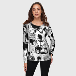 Женский лонгслив 3D Blue Lock Pattern - фото 2