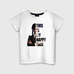 Wednesday This Is My Happy Face – Детская футболка хлопок с принтом купить со скидкой в -20%