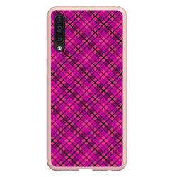 Малиново розовый узор в клетку  – Чехол для Samsung A50 с принтом купить