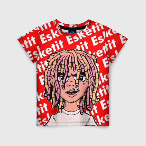 Детская футболка 3D Рэпер Lil Pump логотип Esketit, цвет 3D печать