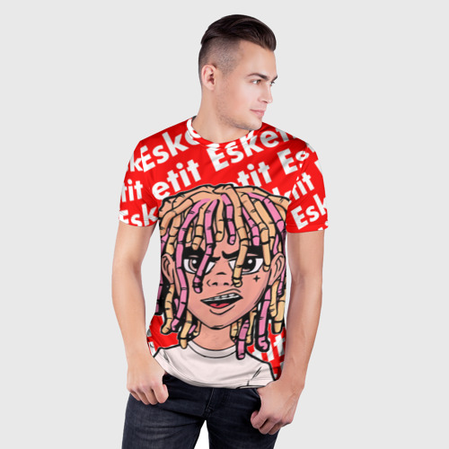 Мужская футболка 3D Slim Рэпер Lil Pump логотип Esketit, цвет 3D печать - фото 3