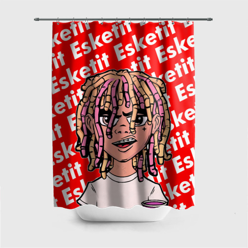 Штора 3D для ванной Рэпер Lil Pump логотип Esketit