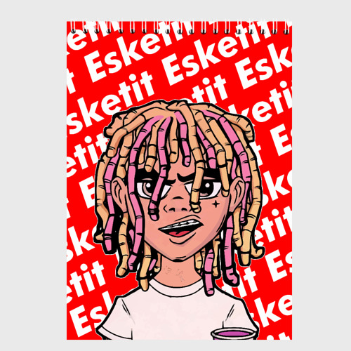 Скетчбук Рэпер Lil Pump логотип Esketit, цвет белый