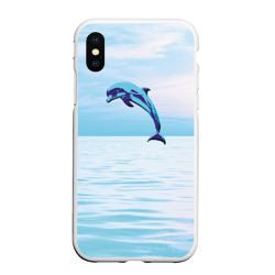 Чехол для iPhone XS Max матовый Дельфиньчик