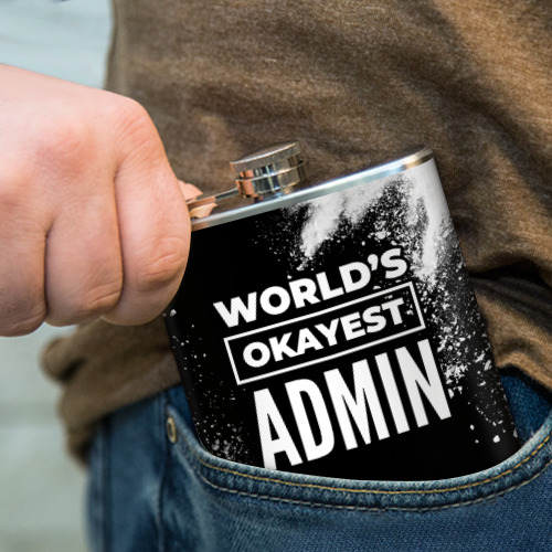 Фляга World's okayest admin - Dark - фото 4