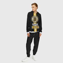 Костюм с принтом Бостон Брюинз - НХЛ для любого человека, вид спереди №2. Цвет основы: белый