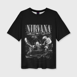 Женская футболка oversize 3D Nirvana live