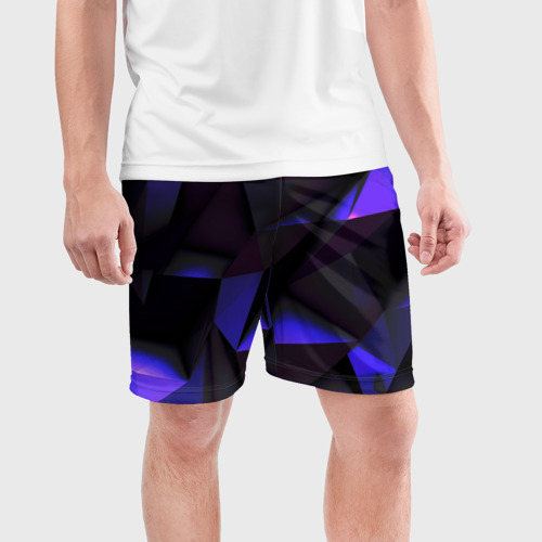 Мужские шорты спортивные Ромбы, цвет 3D печать - фото 3