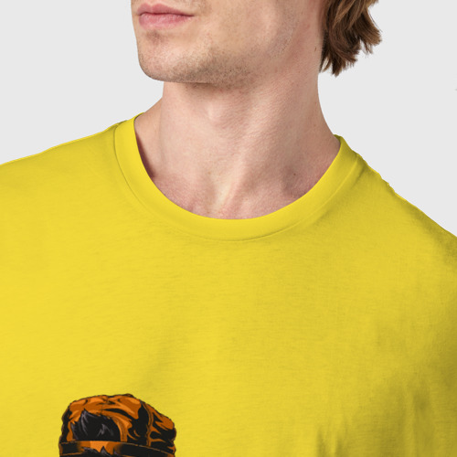 Мужская футболка хлопок с принтом Обезьяна с гантелей, фото #4