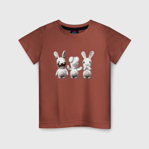 Детская футболка хлопок Rayman Raving Rabbids - characters, цвет кирпичный