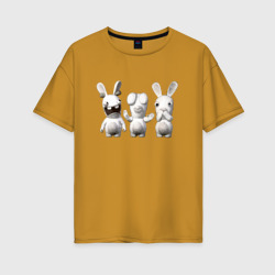 Женская футболка хлопок Oversize Rayman Raving Rabbids - characters