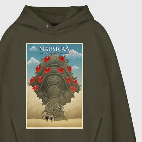 Мужское худи Oversize хлопок Nausicaa poster, цвет хаки - фото 4