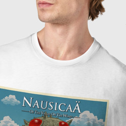 Футболка с принтом Nausicaa poster для мужчины, вид на модели спереди №4. Цвет основы: белый