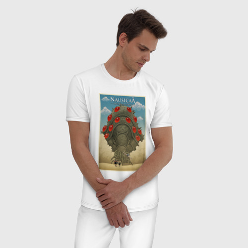 Мужская пижама хлопок Nausicaa poster, цвет белый - фото 3