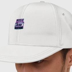 Кепка снепбек с прямым козырьком Ретро кассета магнитофонная глитч