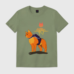 Мужская футболка хлопок Stray - cat logo