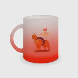 Кружка матовая стеклянная Stray - cat logo
