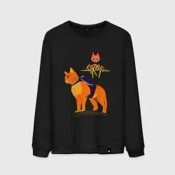 Мужской свитшот хлопок Stray - cat logo