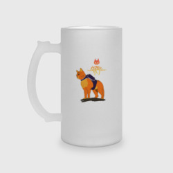 Кружка пивная матовое стекло Stray - cat logo