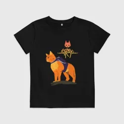 Детская футболка хлопок Stray - cat logo