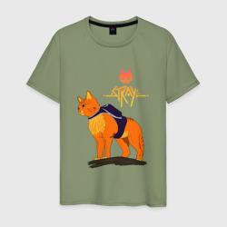 Мужская футболка хлопок Stray - cat logo